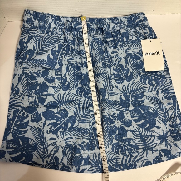 Girls Hurley Tan Elastic Waist Stamped Chambray Drawstring Skirt Size M NWT - Picture 8 of 9